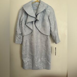 New With Tags Tahari Arthur’s S Levine Blue Multi Floral Dress And Jacket Size 4